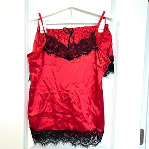 Women’s SHEIN Red Silk Pajama Set Size: M